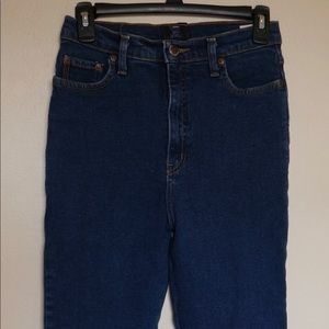 Dark wash high rise skinny jeans